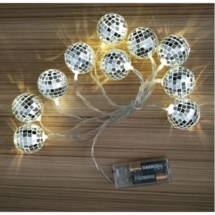 Mey İthalat® 2m 10 LED Pilli Disko Toplu Işık