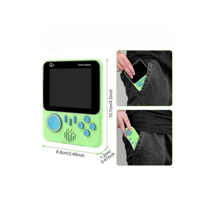 Mey İthalat® 3.5 İnç Mini Atari Taşınabilir Oyun Konsolu 666 Adet Retro Oyun Yeni Nesil