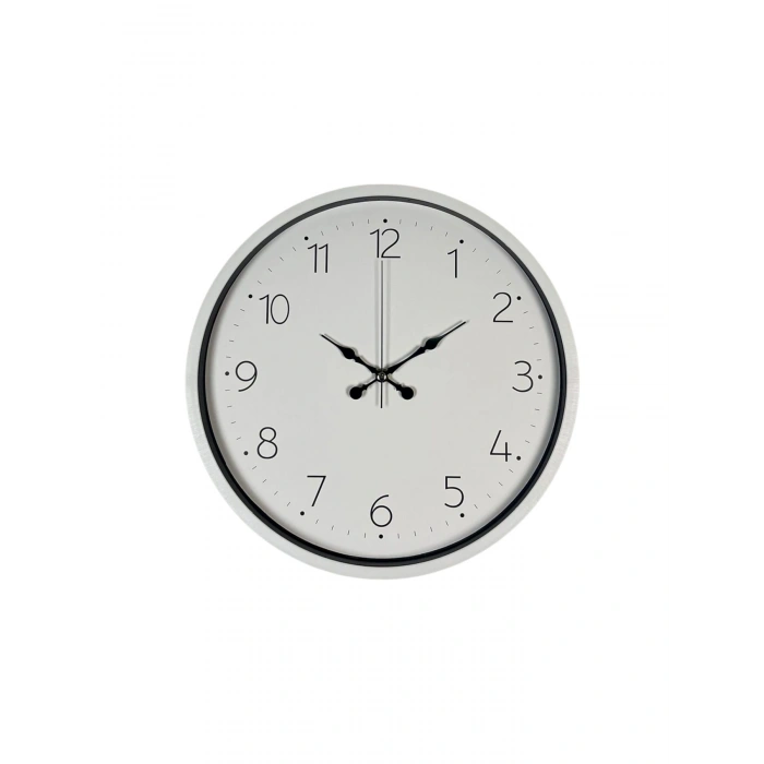 Mey İthalat® 36 Cm Beyaz Dekoratif Duvar Saati