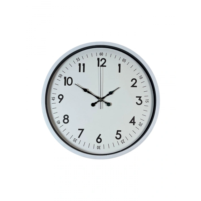 Mey İthalat® 36 Cm Beyaz Dekoratif Duvar Saati