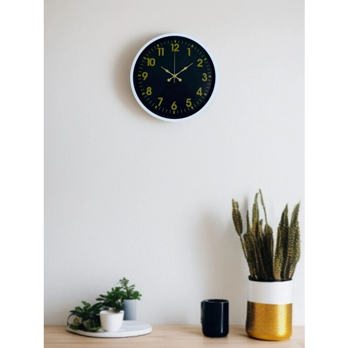 Mey İthalat® 36 Cm Beyaz Klasik Duvar Saati