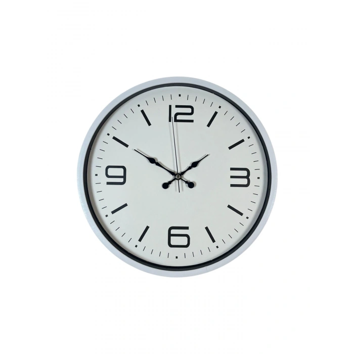 Mey İthalat® 36 Cm Beyaz Modern Dekoratif Duvar Saati