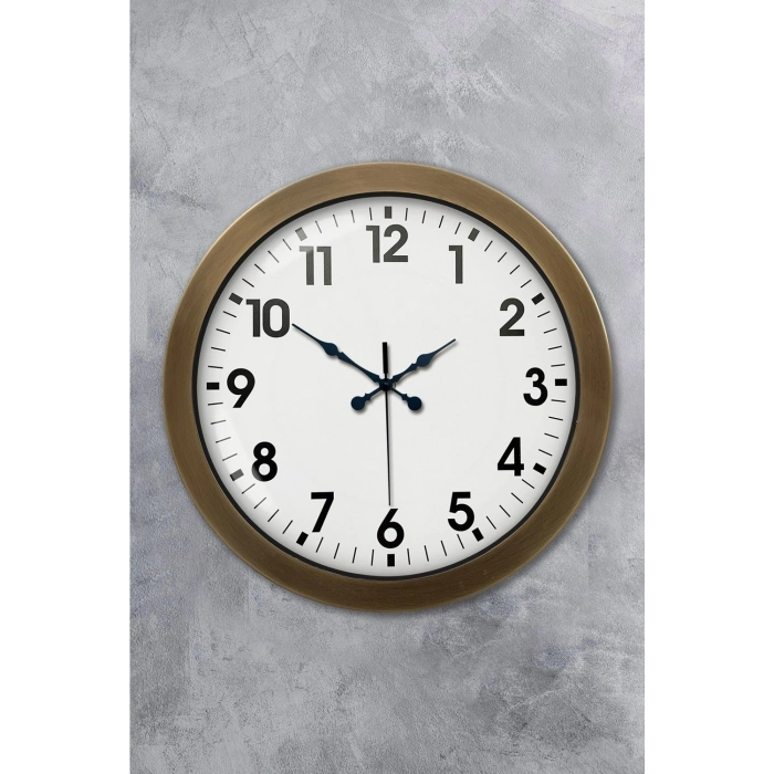 Mey İthalat® 36 cm Eskitme Metal Standart Duvar Saati