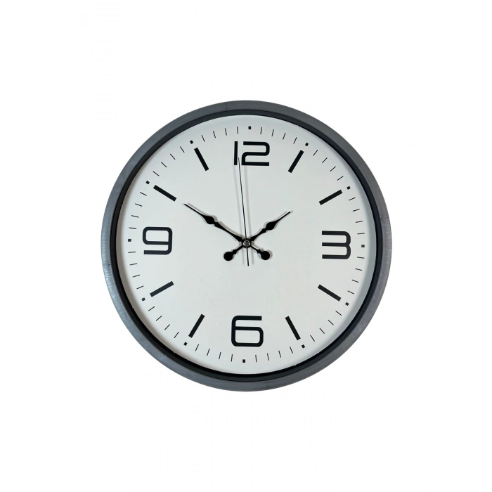 Mey İthalat® 36 Cm Gri Standart Dekoratif Duvar Saati
