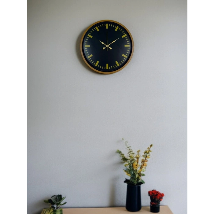 Mey İthalat® 36 Cm Kahverengi Modern Duvar Saati