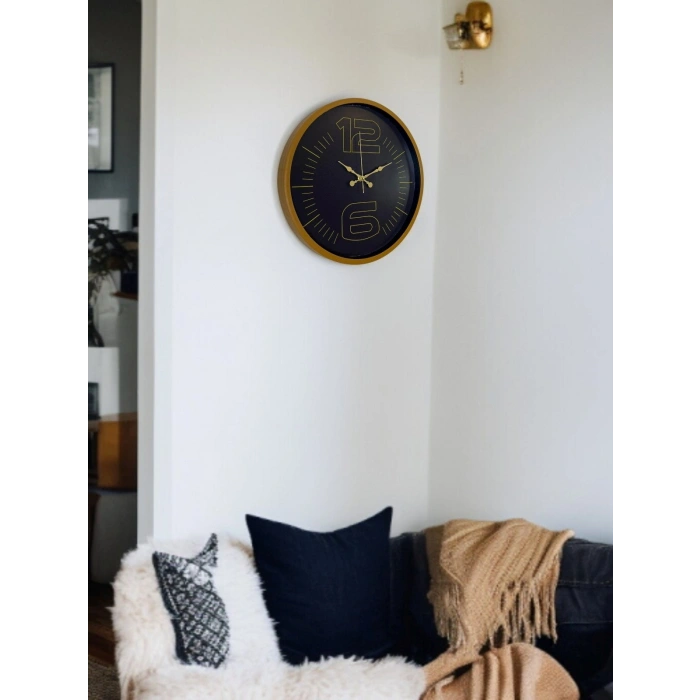 Mey İthalat® 36 Cm Kahverengi Modern Duvar Saati