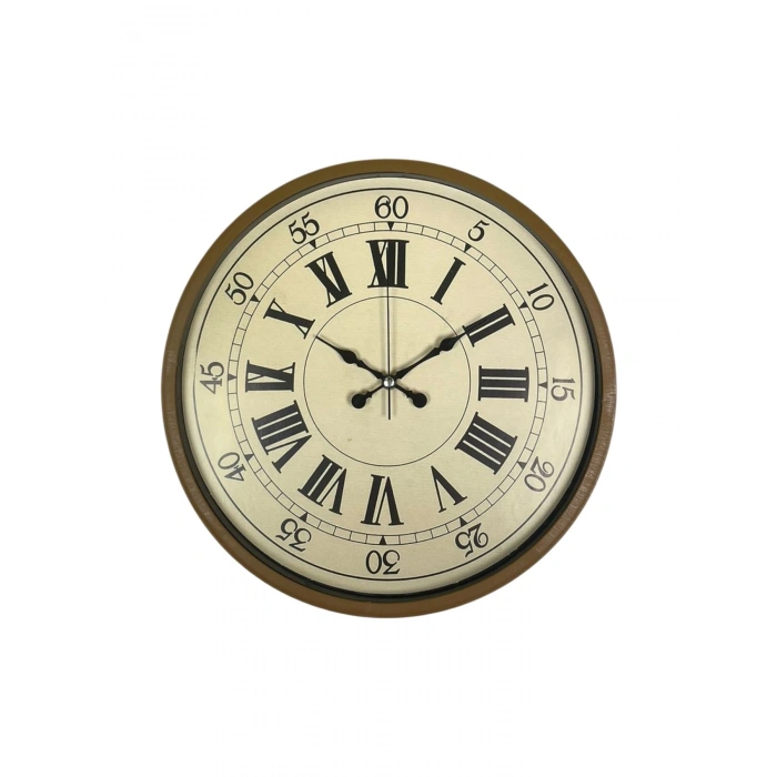 Mey İthalat® 36 Cm Kahverengi Retro Duvar Saati
