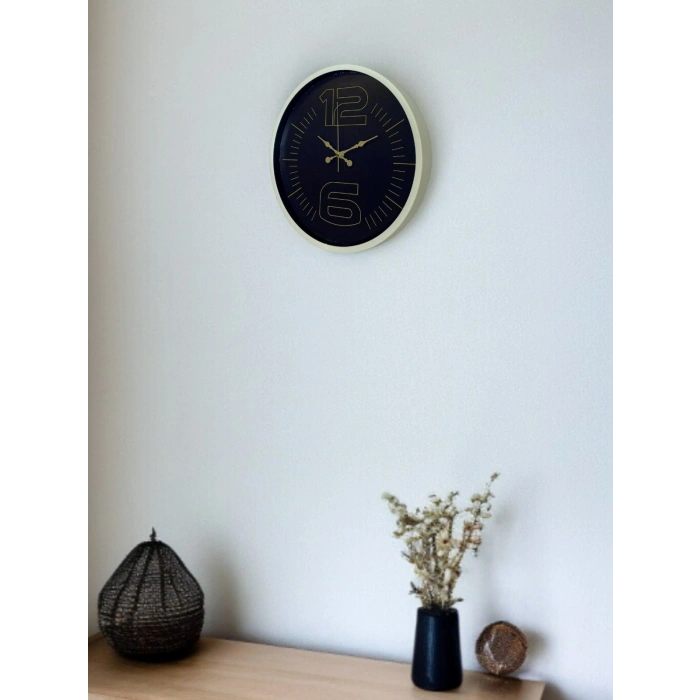 Mey İthalat® 36 Cm Krem Dekoratif Duvar Saati