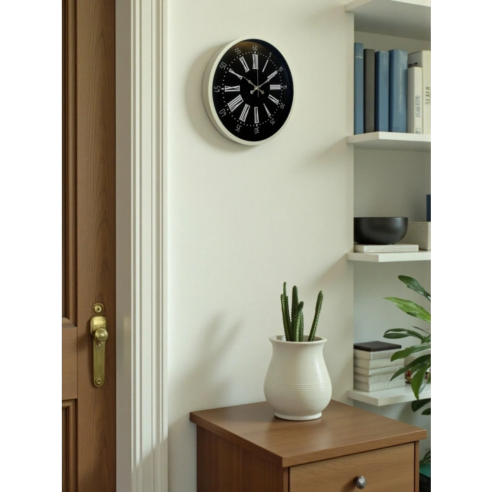 Mey İthalat® 36 Cm Krem Modern Duvar Saati