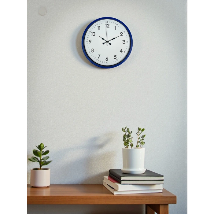 Mey İthalat® 36 Cm Lacivert Dekoratif Duvar Saati