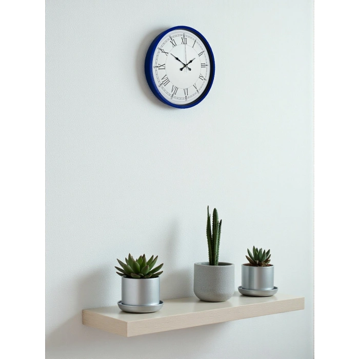 Mey İthalat® 36 Cm Lacivert Roma Rakamlı Duvar Saati