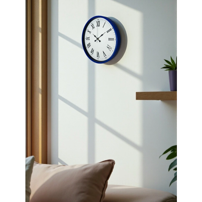 Mey İthalat® 36 Cm Lacivert Roma Rakamlı Duvar Saati