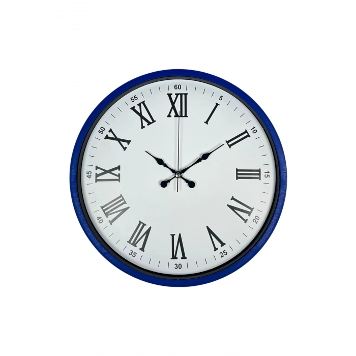 Mey İthalat® 36 Cm Lacivert Roma Rakamlı Duvar Saati