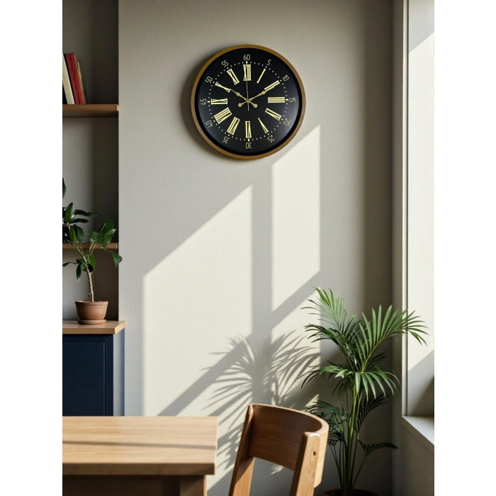 Mey İthalat® 36 Cm Modern Kahverengi Duvar Saati