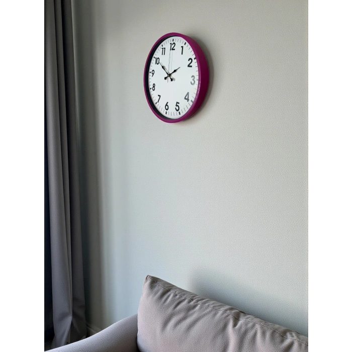 Mey İthalat® 36 Cm Pembe Dekoratif Duvar Saati