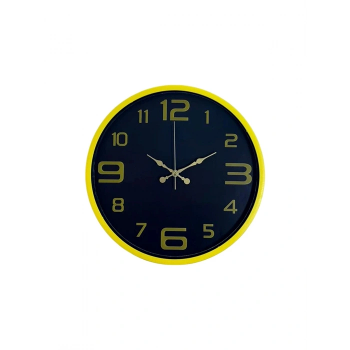 Mey İthalat® 36 Cm Sarı Gold Rakamlı Duvar Saati