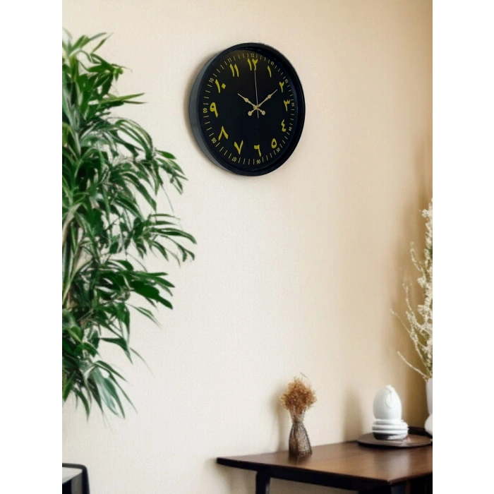 Mey İthalat® 36 Cm Siyah Arapça Rakamlı Duvar Saati