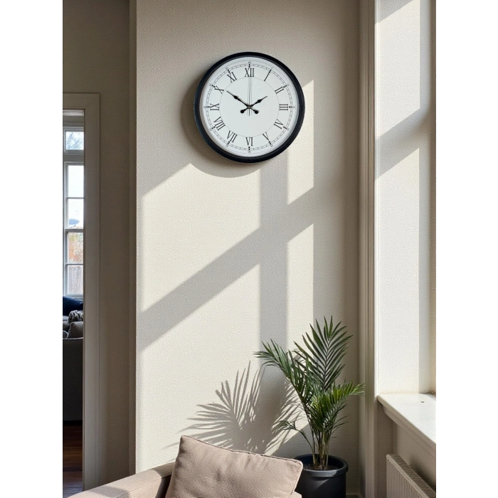 Mey İthalat® 36 Cm Siyah Asil Roma Rakamlı Duvar Saati