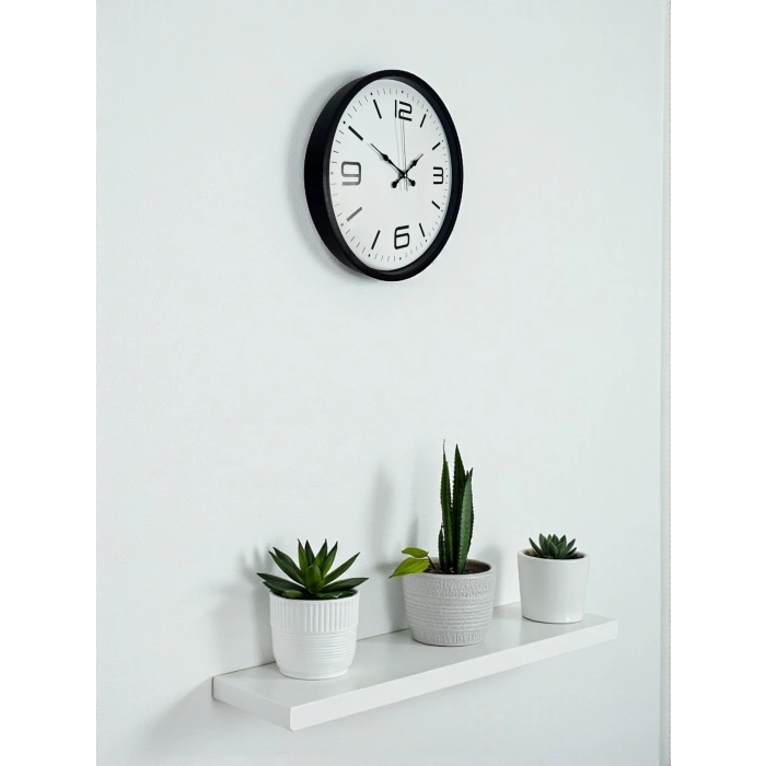 Mey İthalat® 36 Cm Siyah Dekoratif Duvar Saati