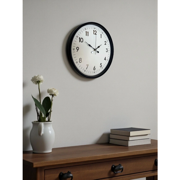 Mey İthalat® 36 Cm Siyah Dekoratif Duvar Saati