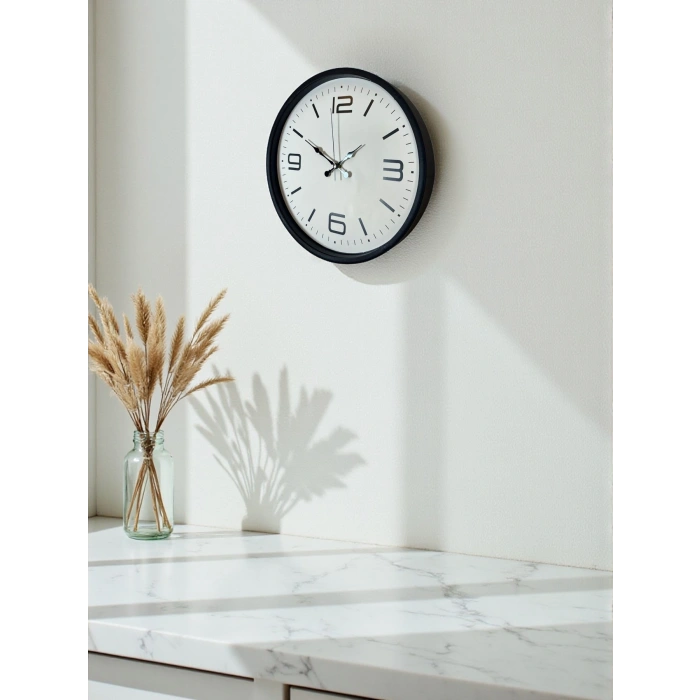 Mey İthalat® 36 Cm Siyah Dekoratif Duvar Saati