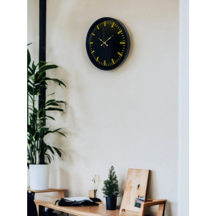 Mey İthalat® 36 Cm Siyah Şık Duvar Saati