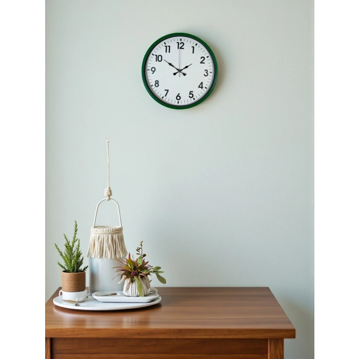 Mey İthalat® 36 Cm Standart Yeşil Duvar Saati