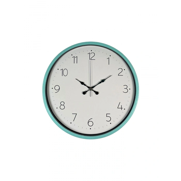 Mey İthalat® 36 Cm Turkuaz Standart Duvar Saati