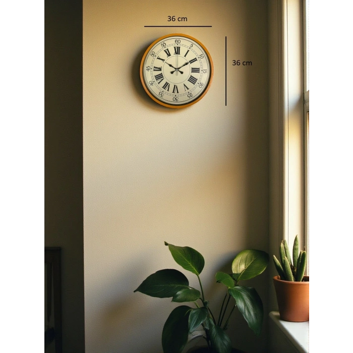 Mey İthalat® 36 Cm Turuncu Nostalji Duvar Saati