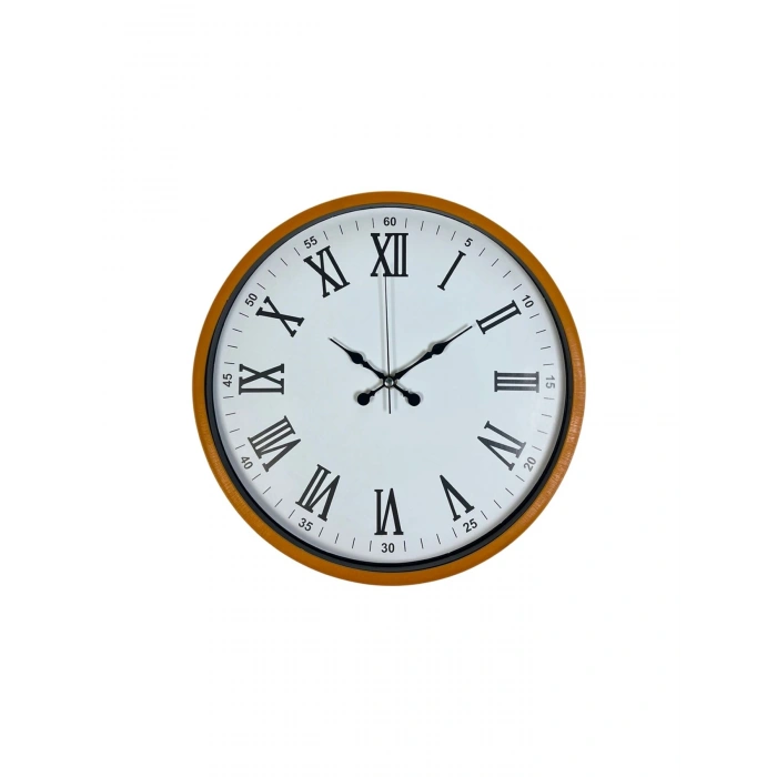 Mey İthalat® 36 Cm Turuncu Roma Rakamlı Duvar Saati