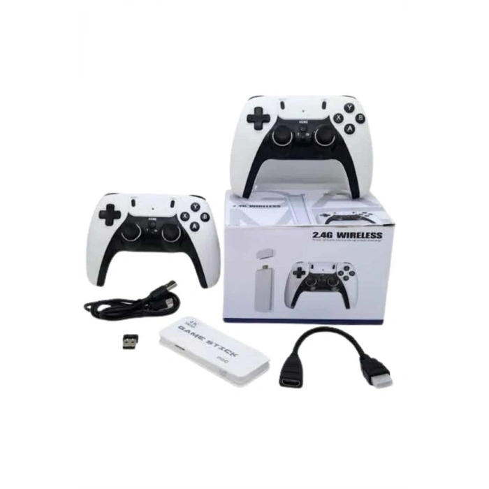 Mey İthalat® 3D 4K 2000 Oyunlu Game Stick Oyun Konsolu Çift Konsol