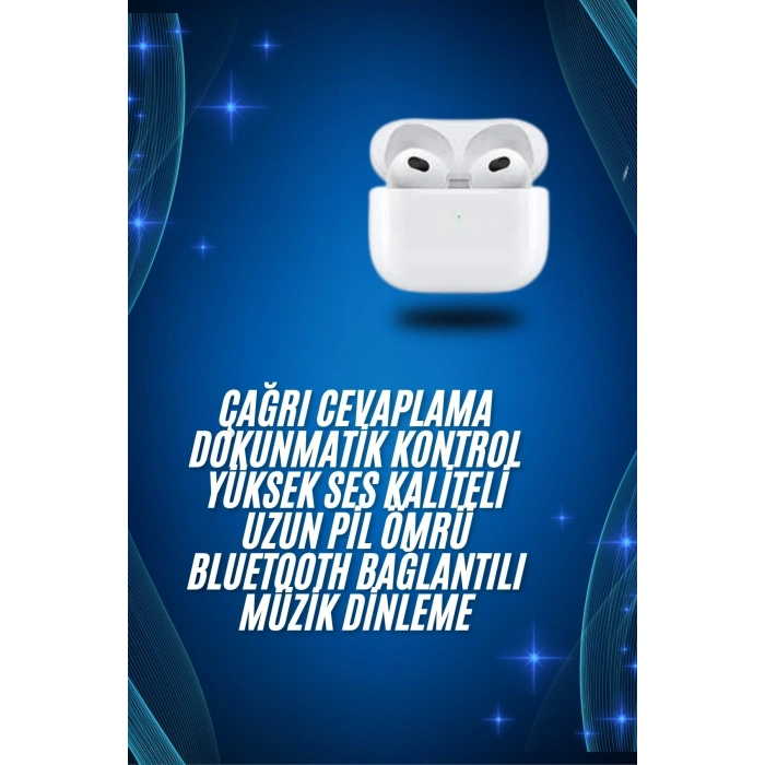 Mey İthalat® 3.Nesil İOS Android Uyumlu Bluetooth 5.0 Beyaz Çağrı Cevaplama Yeni Nesil