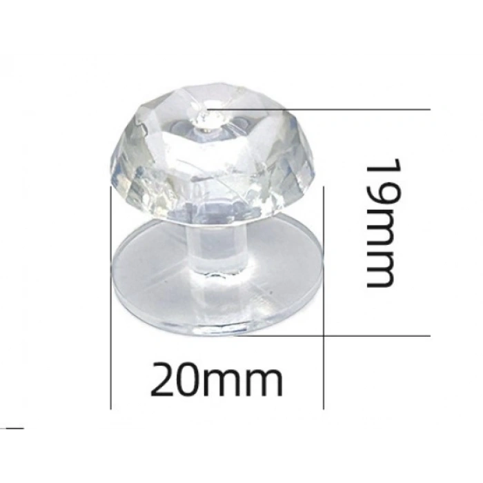 Mey İthalat® 4 Adet Kristal Tasarımlı Çok Amaçlı Yapışkanlı Tutacak Buton