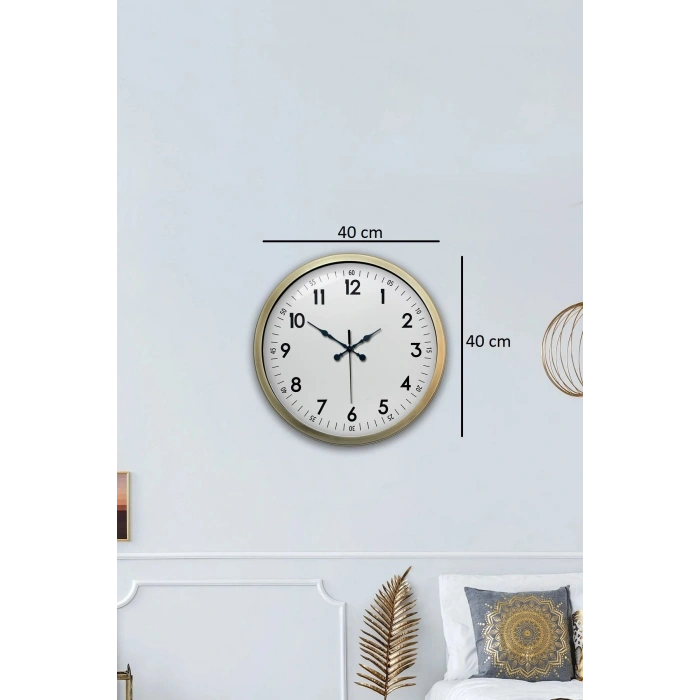 Mey İthalat® 40 cm Eskitme Metal Standart Duvar Saati