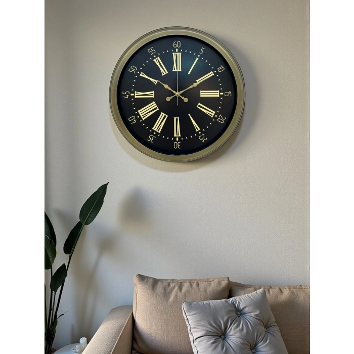 Mey İthalat® 40 Cm Metal Antik Roma Eskitme Duvar Saati