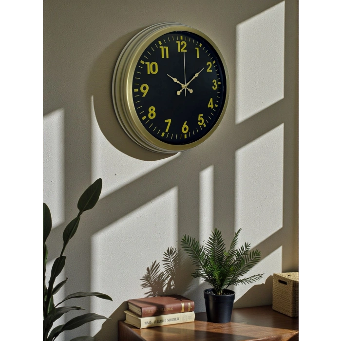 Mey İthalat® 40 Cm Metal Eskitme Klasik Duvar Saati