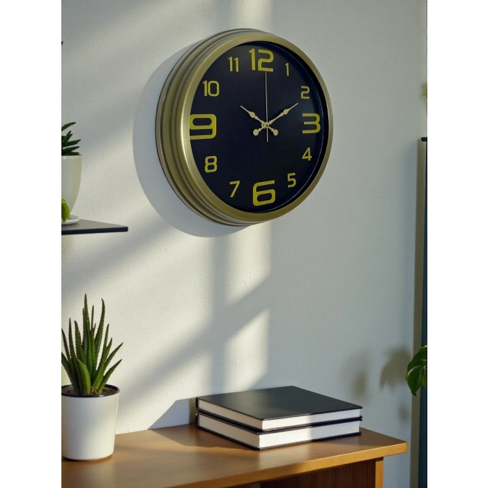 Mey İthalat® 40 Cm Metal Eskitme Vintage Duvar Saati