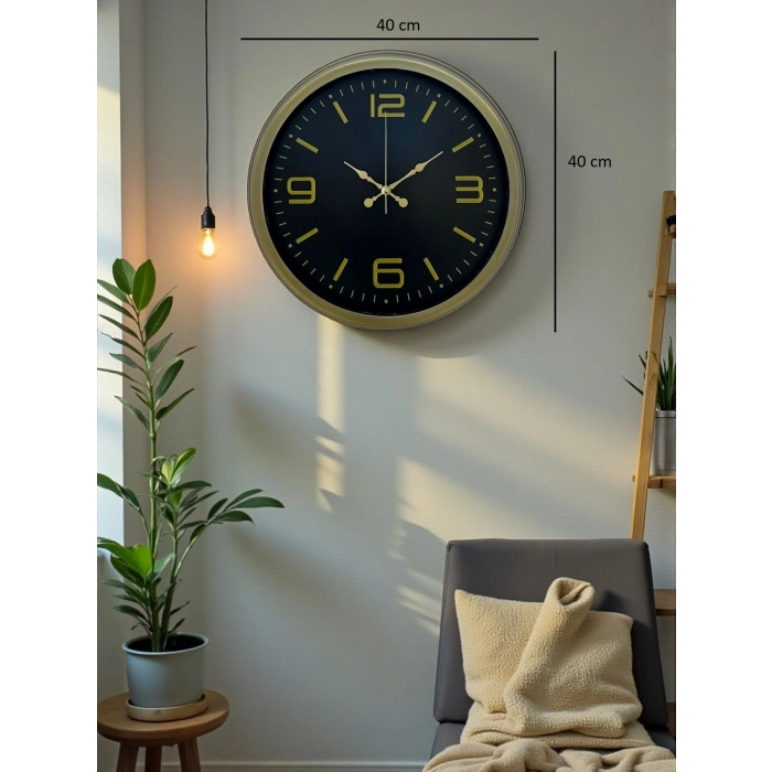 Mey İthalat® 40 Cm Metal Eskitme Vintage Duvar Saati