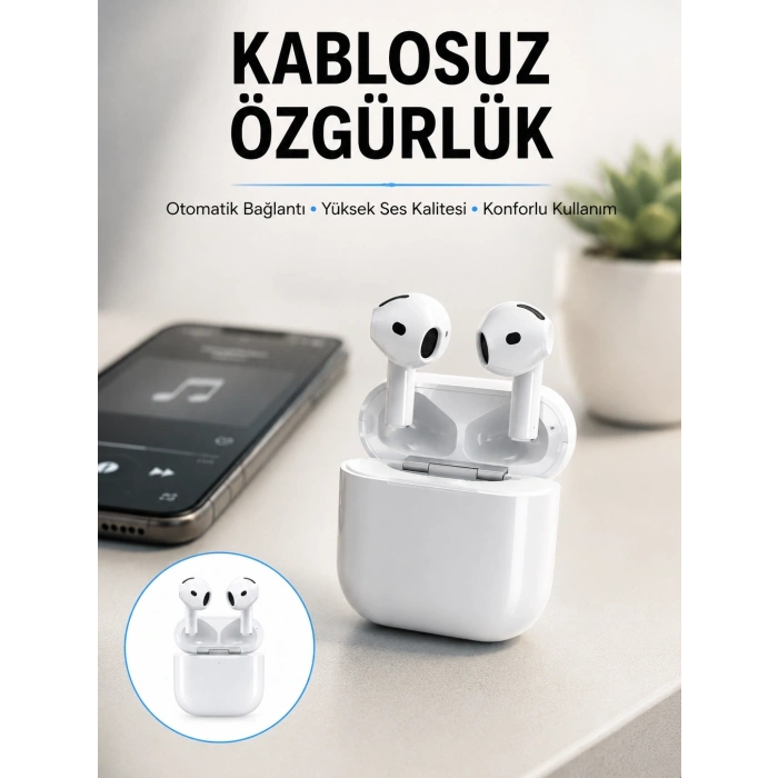Mey İthalat® 4.Nesil Bluetooth Kulaklık Yüksek Ses Kaliteli Dokunmatik Kontrol Özellikli Yeni Nesil