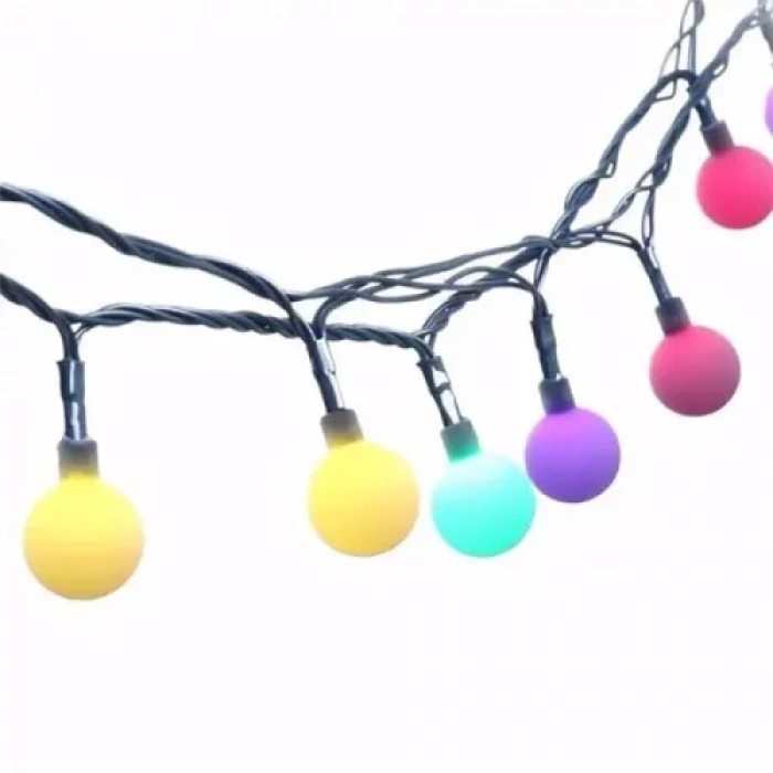 Mey İthalat® 5 Metre 28 LED Fişli RGB Mini Top LED