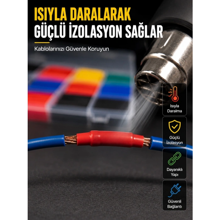 Mey İthalat® 560 Makaron Seti Elektrik ve Elektronik Kablo İzolasyon Tamir Seti