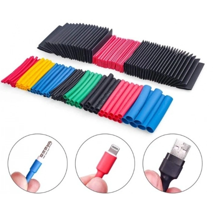 Mey İthalat® 560 Parça Set Isıyla Daralan Makaron Kablo Koruyucu Kılıf