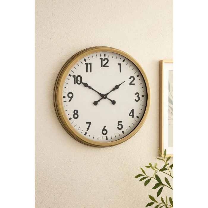 Mey İthalat® 60 cm Eskitme Metal Standart Duvar Saati