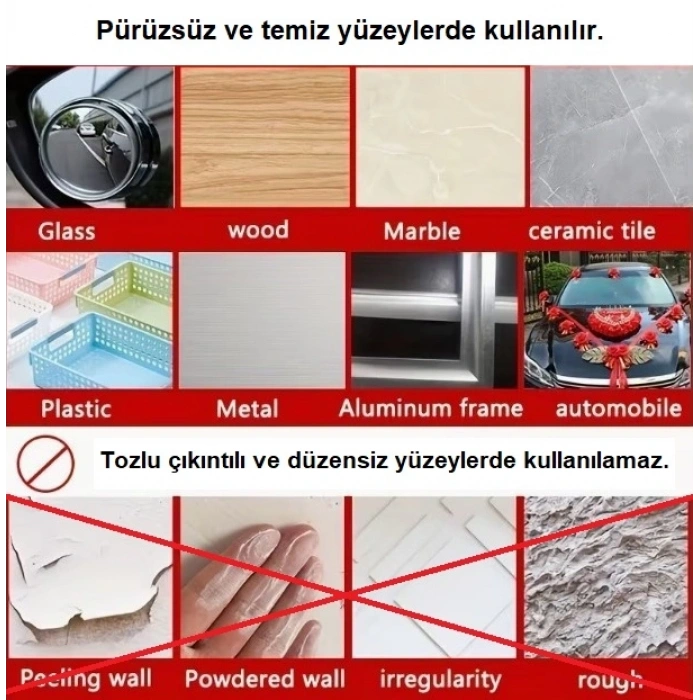 Mey İthalat® 60 Parça Kolay Açılır Güçlü Çift Taraflı Bant 18mm*50mm