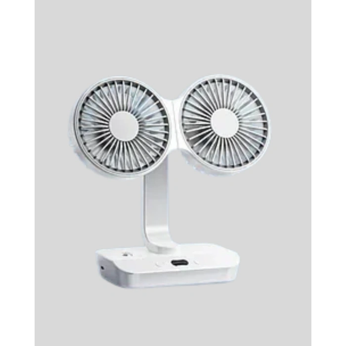 Mey İthalat® 720° Döner Çift Taraflı Masaüstü Vantilatör – USB Şarjlı Sessiz Fan