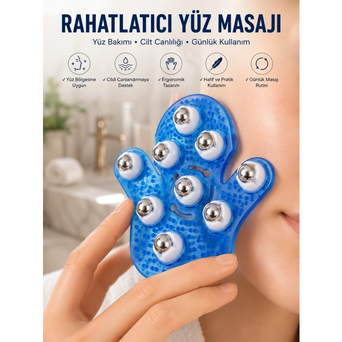 Mey İthalat® 9 Bilyeli Masaj Eldiveni Giyilebilir Plastik Vücut Sıkılaştırıcı