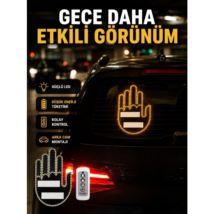 Mey İthalat® A Kalite Uzaktan Kumandalı LED Park Uyarı Işığı El Figürlü Model