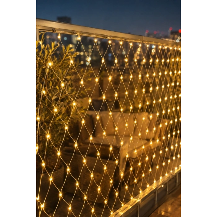Mey İthalat® Ağ Şeklinde LED File Işık Dekoratif Ortam Aydınlatma Bahçe Balkon Süsü