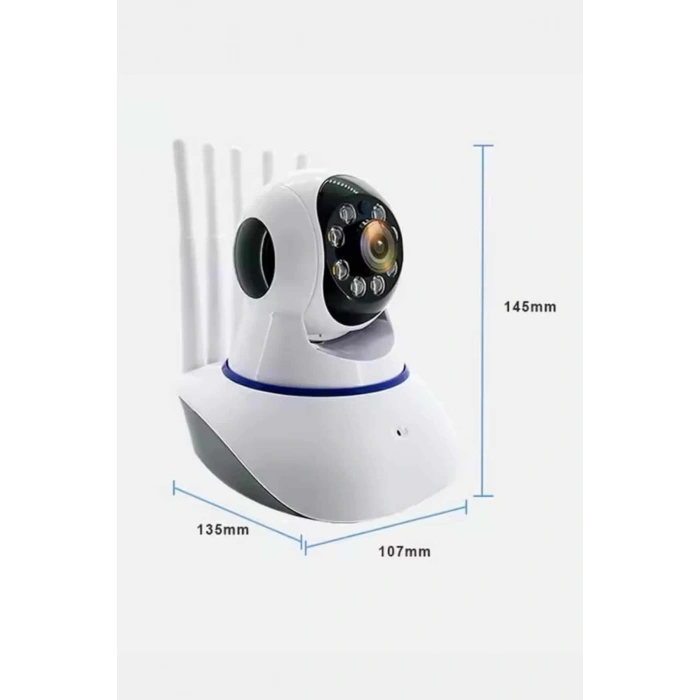 Mey İthalat® Akıllı Gece Görüşlü Sensörlü Wifi Kamera Telefondan Takip Edilebilir
