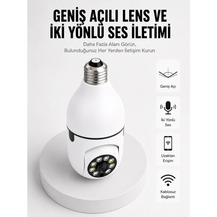 Mey İthalat® Akıllı Güvenlik Kamerası Full HD Görüntü ve Gece Görüş Özellikli Yeni Nesil